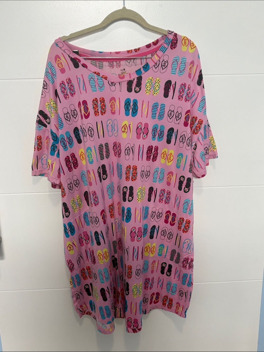 Secret Treasures Pink Flip-Flop Pattern Nightshirt